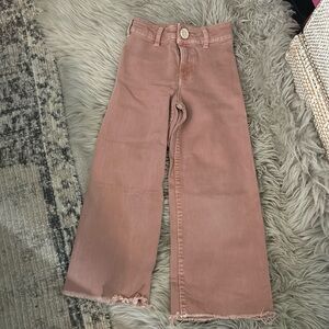 Zara wide leg jeans in pink.